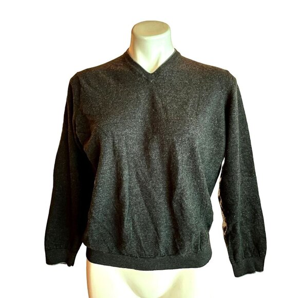 Brunello Cucinelli Cashmere Knit V-Neck Pullover Sweater Small Luxury Old Money - Picture 1 of 8